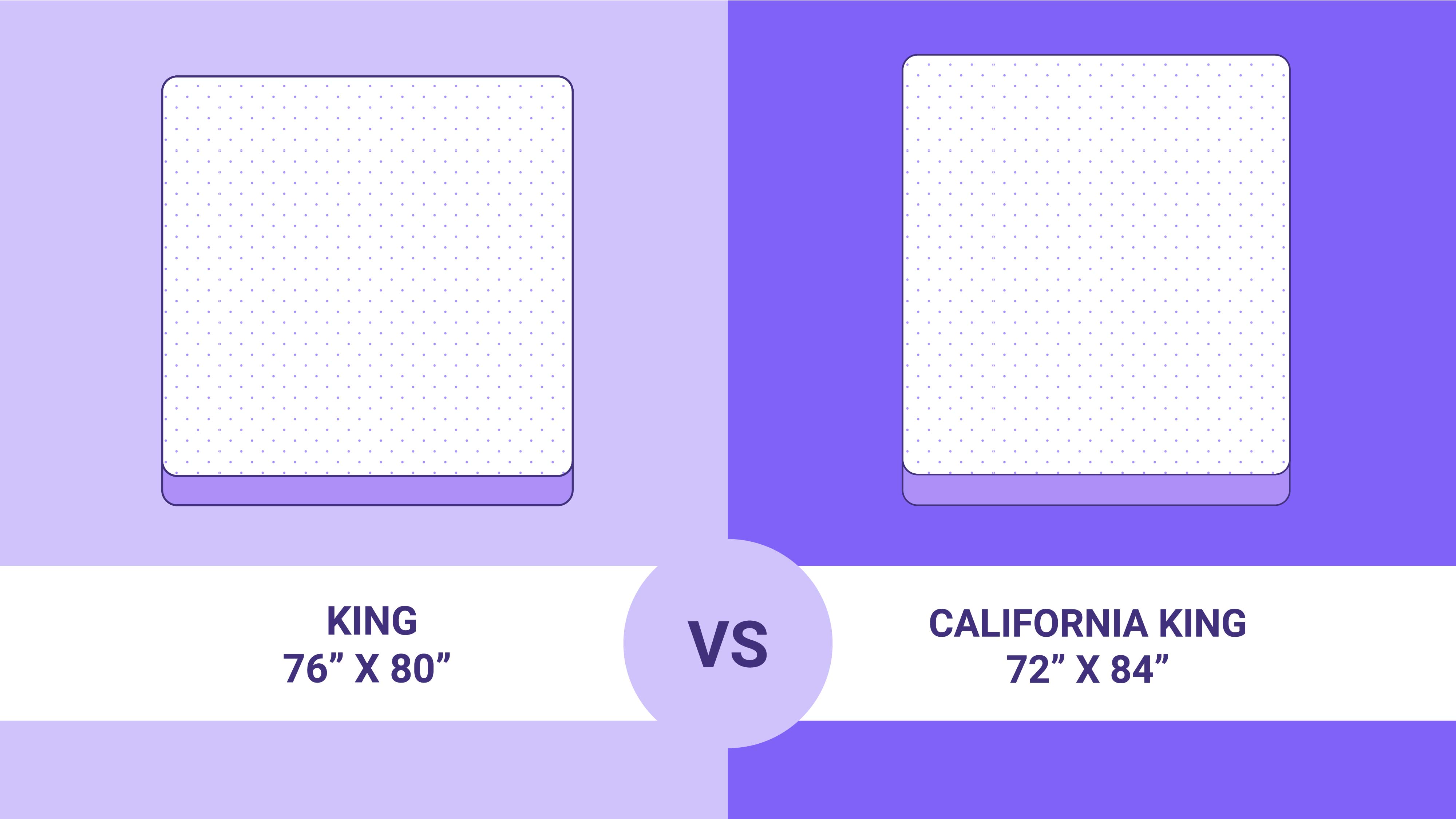 cal king purple mattress dimensions
