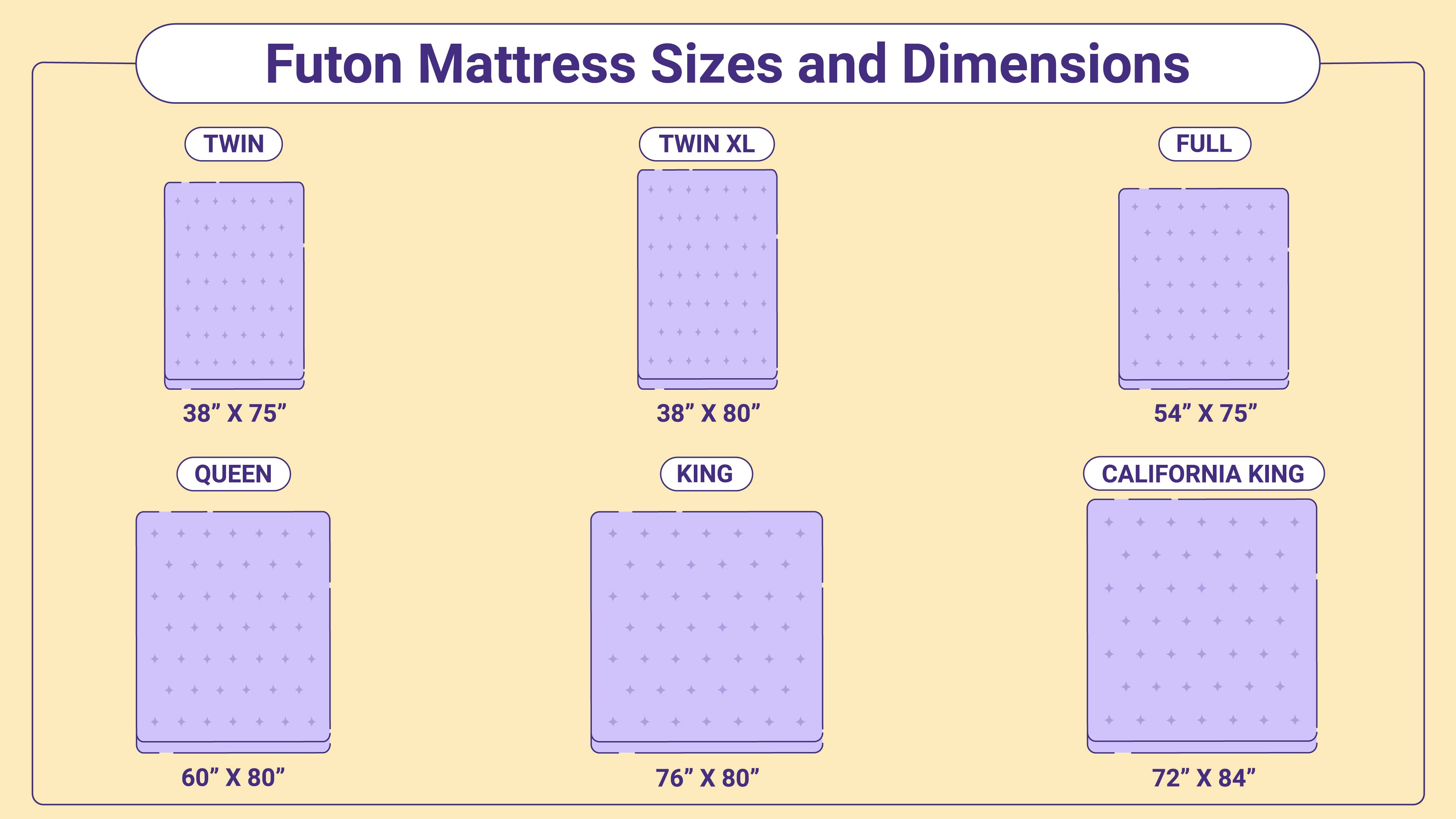 full split futon mattress dimensions
